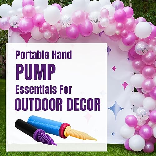 Miniatura 6 de Bomba de globo de mano, compresor de bomba de aire inflador de doble acción bidireccional para globos