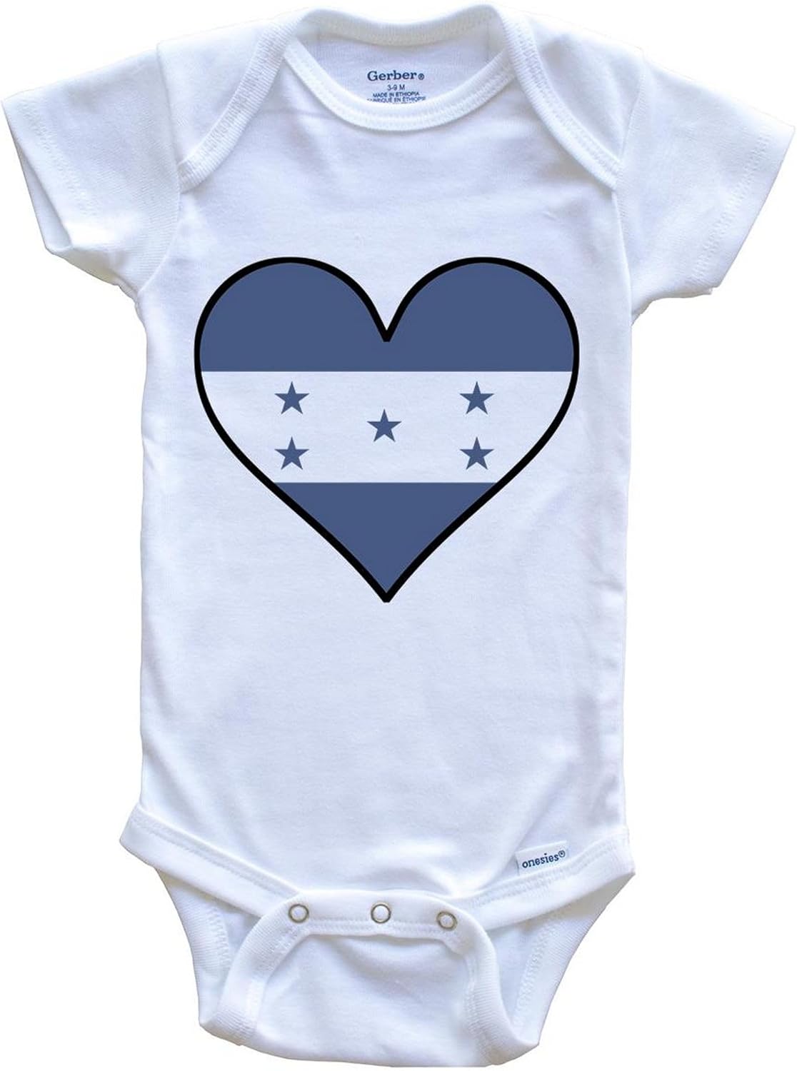 Really Awesome Shirts Honduran Flag One Piece Baby Bodysuit - Cute Honduran Flag Heart - Honduras Baby Bodysuit
