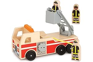 Melissa & Doug Classic Wooden Fire Truck With 3 Play Figures