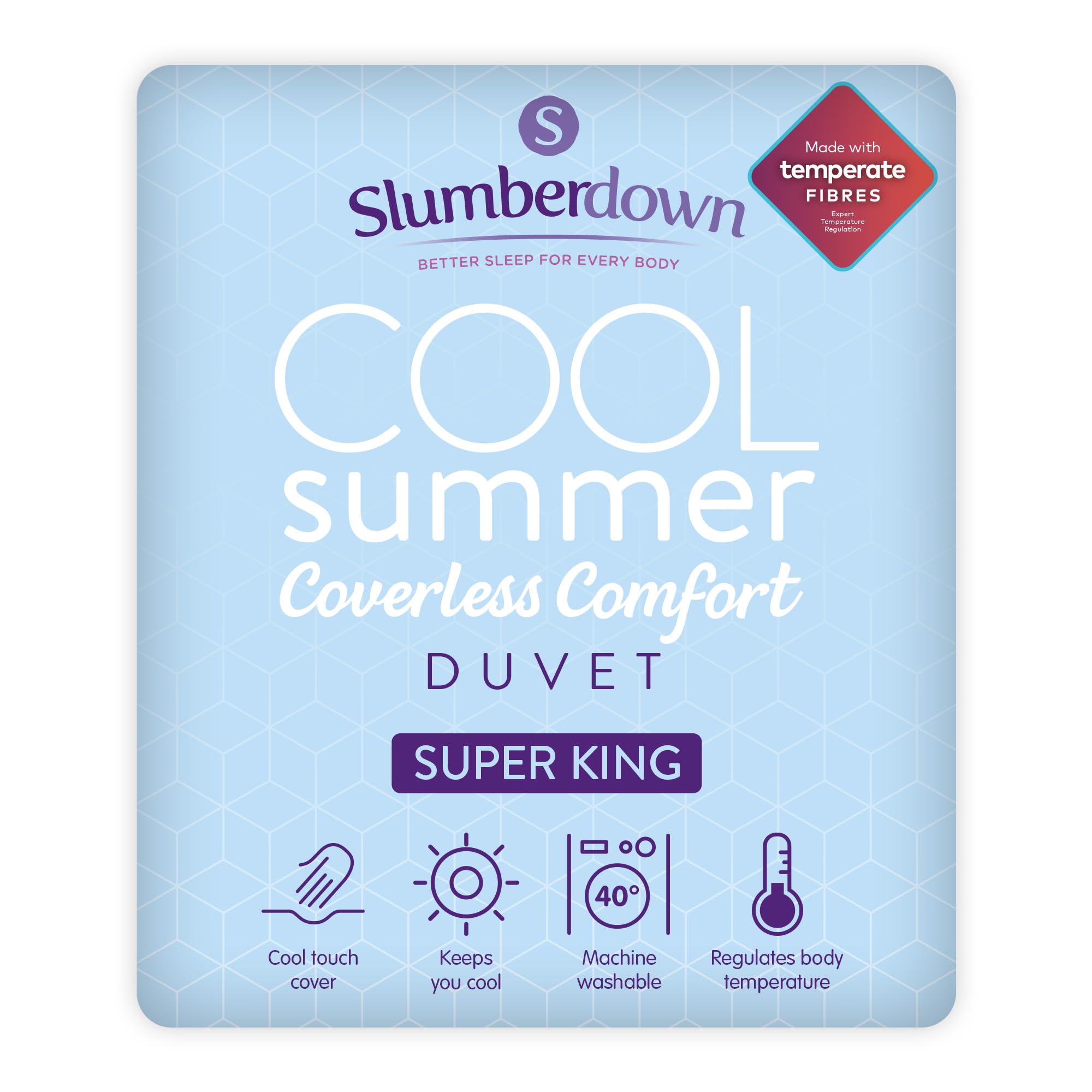 Slumberdown Cool Summer Super King Duvet - Cooling Blanket for Hot Sleepers & Night Sweats, Lightweight Thin Coverless Duvet to Keep You Cool - Soft & Breathable, Hypoallergenic, Washable (225 x 220)