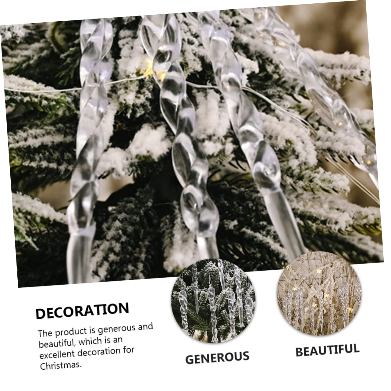 PRETYZOOM 2 Set Di Ornamenti Artificiali in Acrilico Per Lalbero Di Natale Per Natale E Decorazioni Per La Casa 48 Pezzi * 2