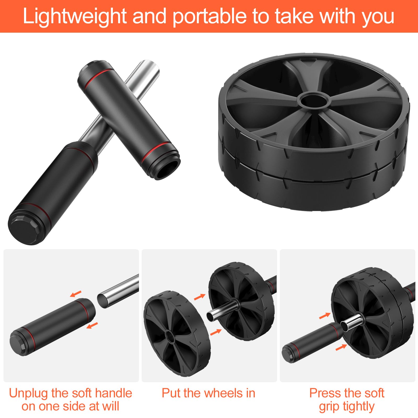 Ab Roller - Ab Wheel - Entraîneur Abdominal - Rebond - Pour Les Muscles Abdominaux