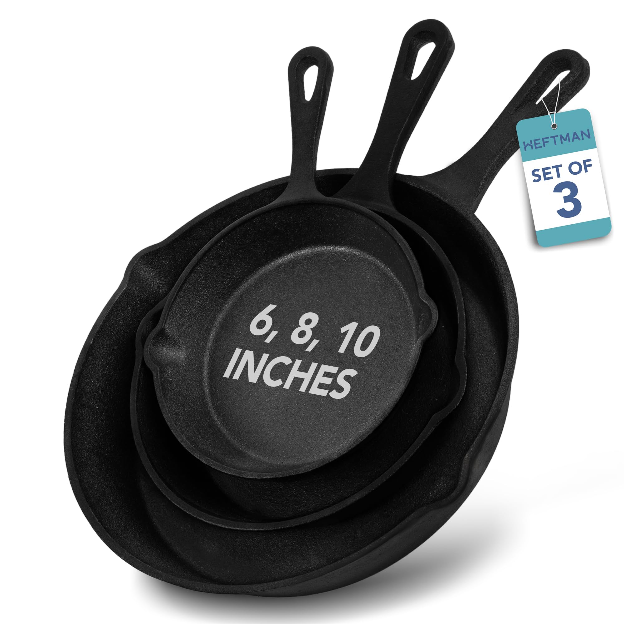 HEFTMAN Cast Iron Skillet Set