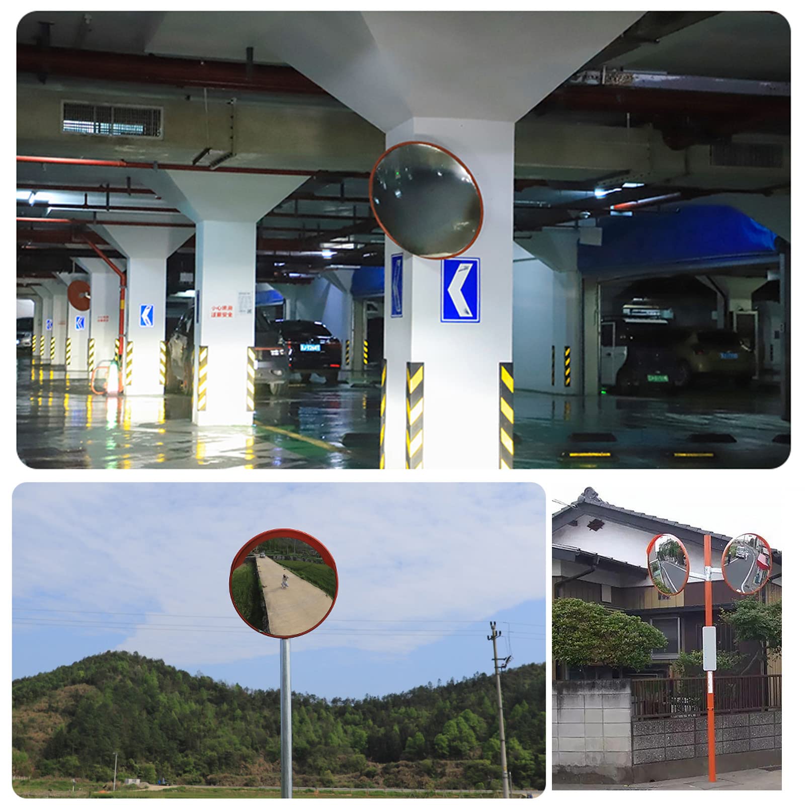 Specchio panoramico da Parete grandangolare Specchio antifurto per Magazzino di Fabbrica, Specchio Convesso Rotondo Specchio di Sicurezza Portatile Durevole Lente grandangolare Piccola Plastica 30 c