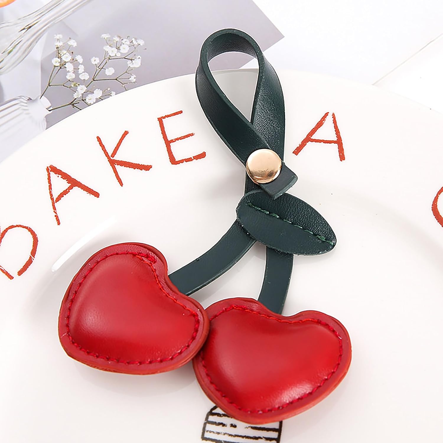 Cherry Bag Charm Purse Charms for Handbags Cute Bag Charm Bag Accessories Keychain Cherry Key Charms - Image 4