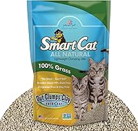 SmartCat All-Natural Clumping Grass Cat Litter, 20 lbs - 99% Dust-Free, Unscented, Lightweight, Outclumps Clay