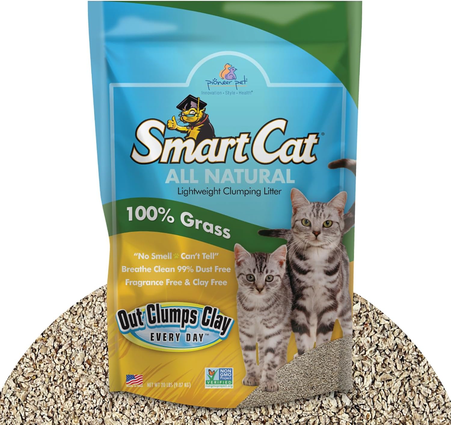 SmartCat All Natural Clumping Litter, 20-Pound (6506), (Pack of 1), 320 Ounce.