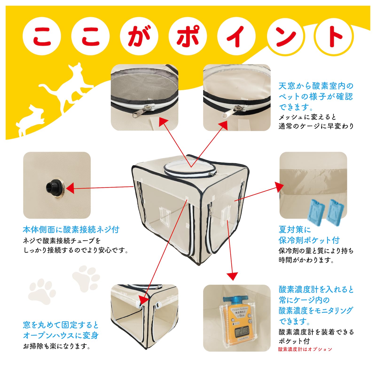 Amazon.co.jp: ペット用酸素室 酸素ケージ 酸素テント 酸素ボックス