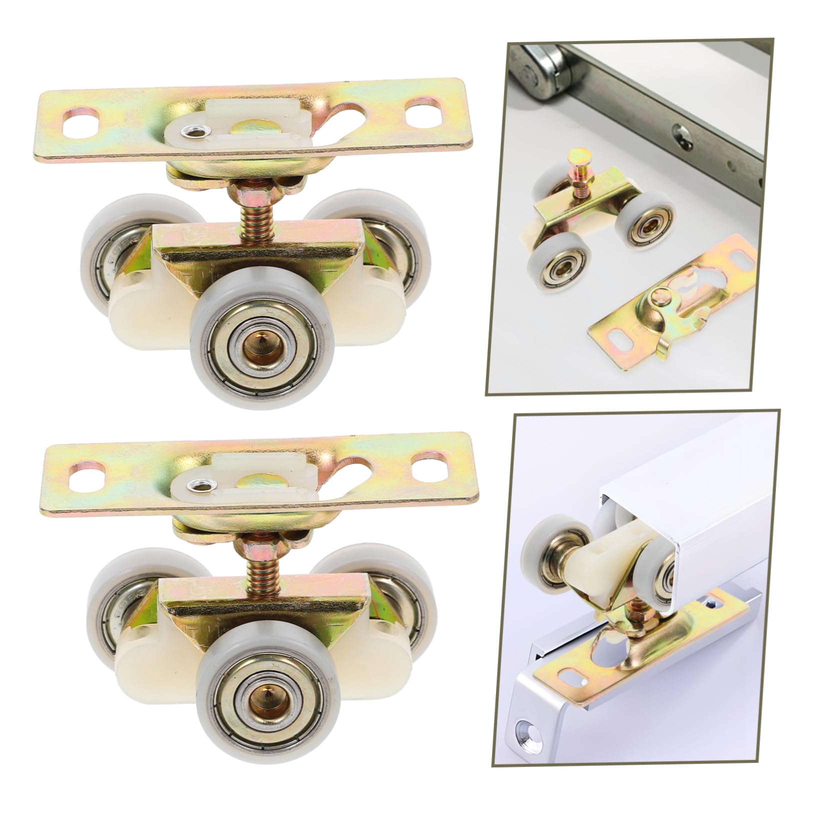 DOITOOL Lot De 2 Rouleaux De Porte De Fenêtre Et De Remplacement De 3 Roues Solide Et Précis 2 Pièces X 2