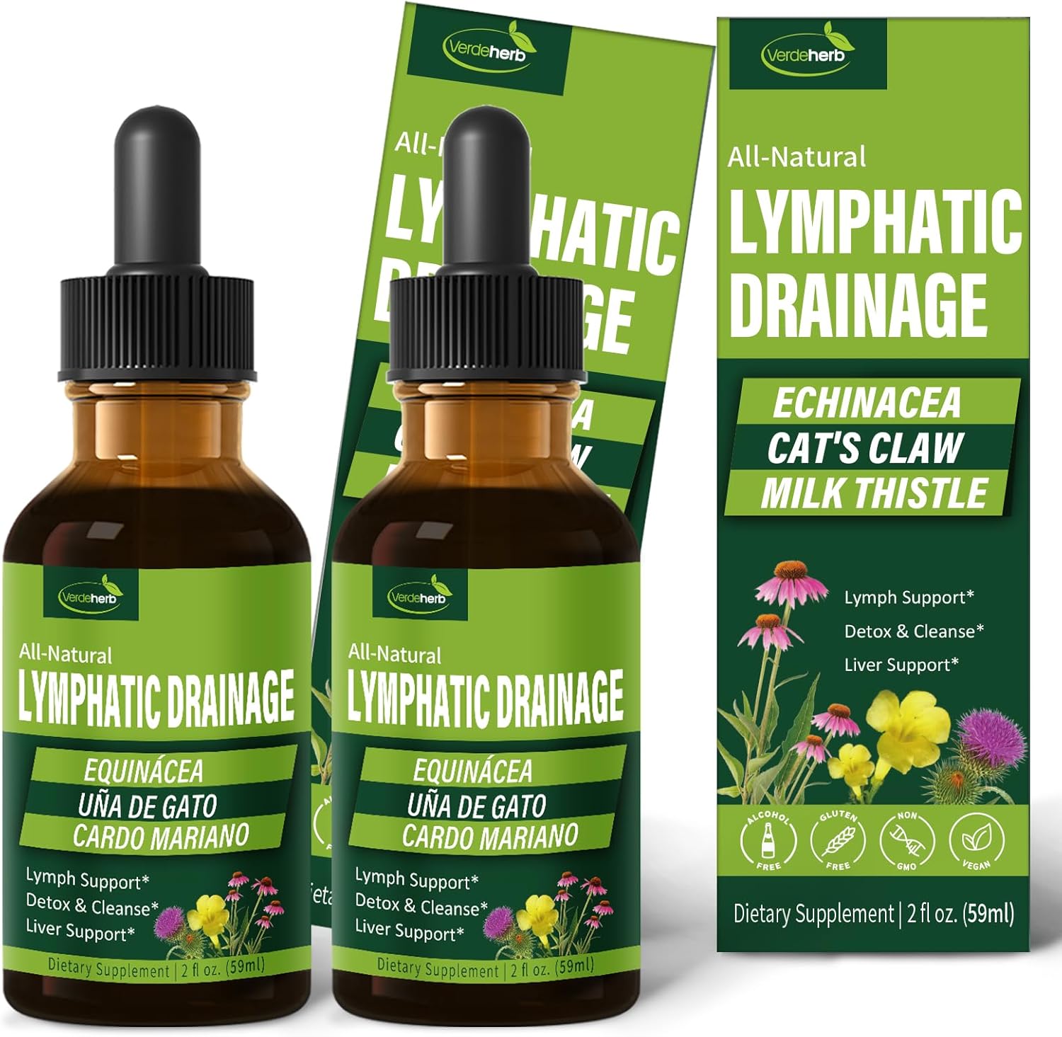 Verdeherb Echinacea Lymphatic Drainage Drops Enhance Lymph