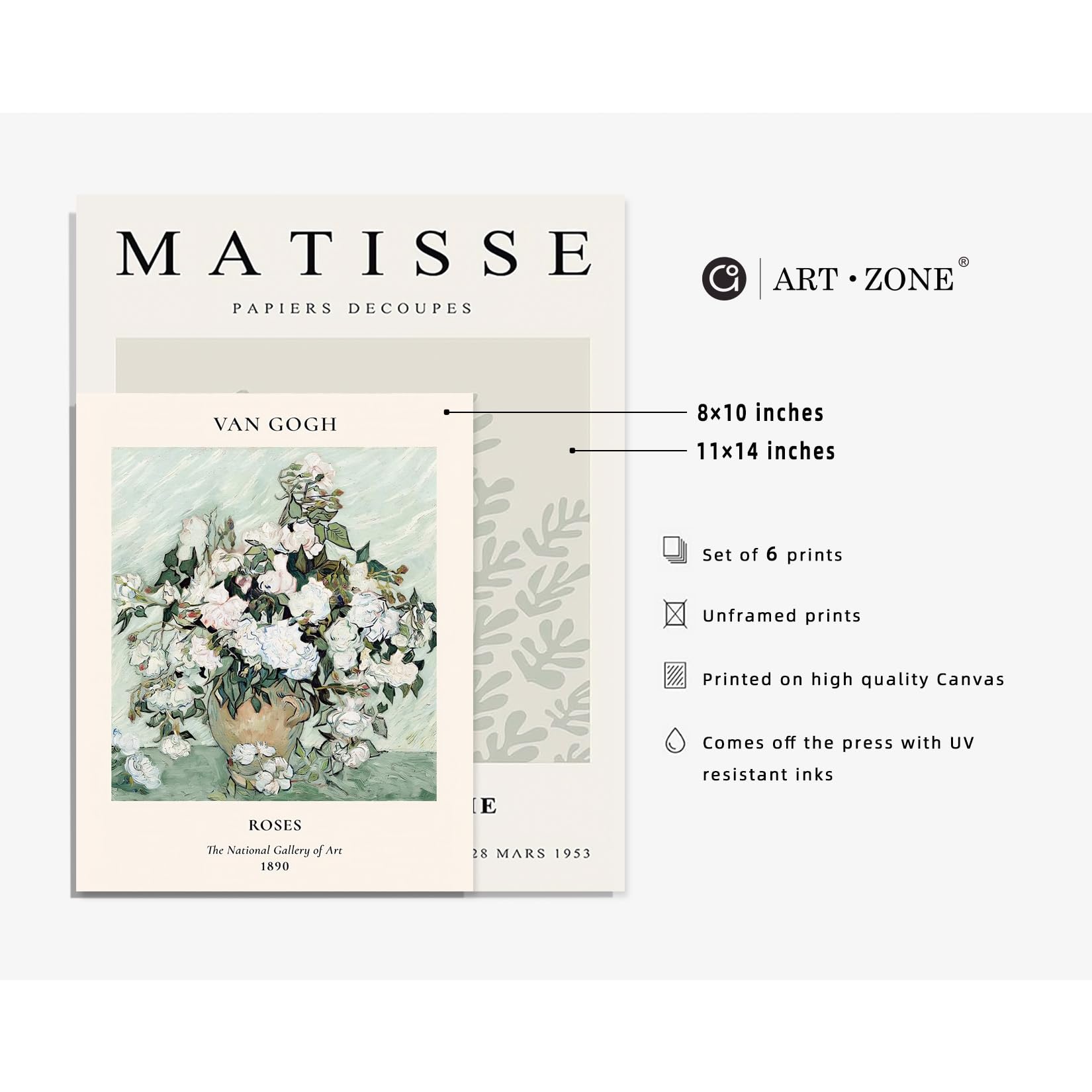 Set 6 Poster Matisse, Stampe D'arte Su Tela A4, Decorazione Parete Vintage Per Soggiorno, Senza Cornice