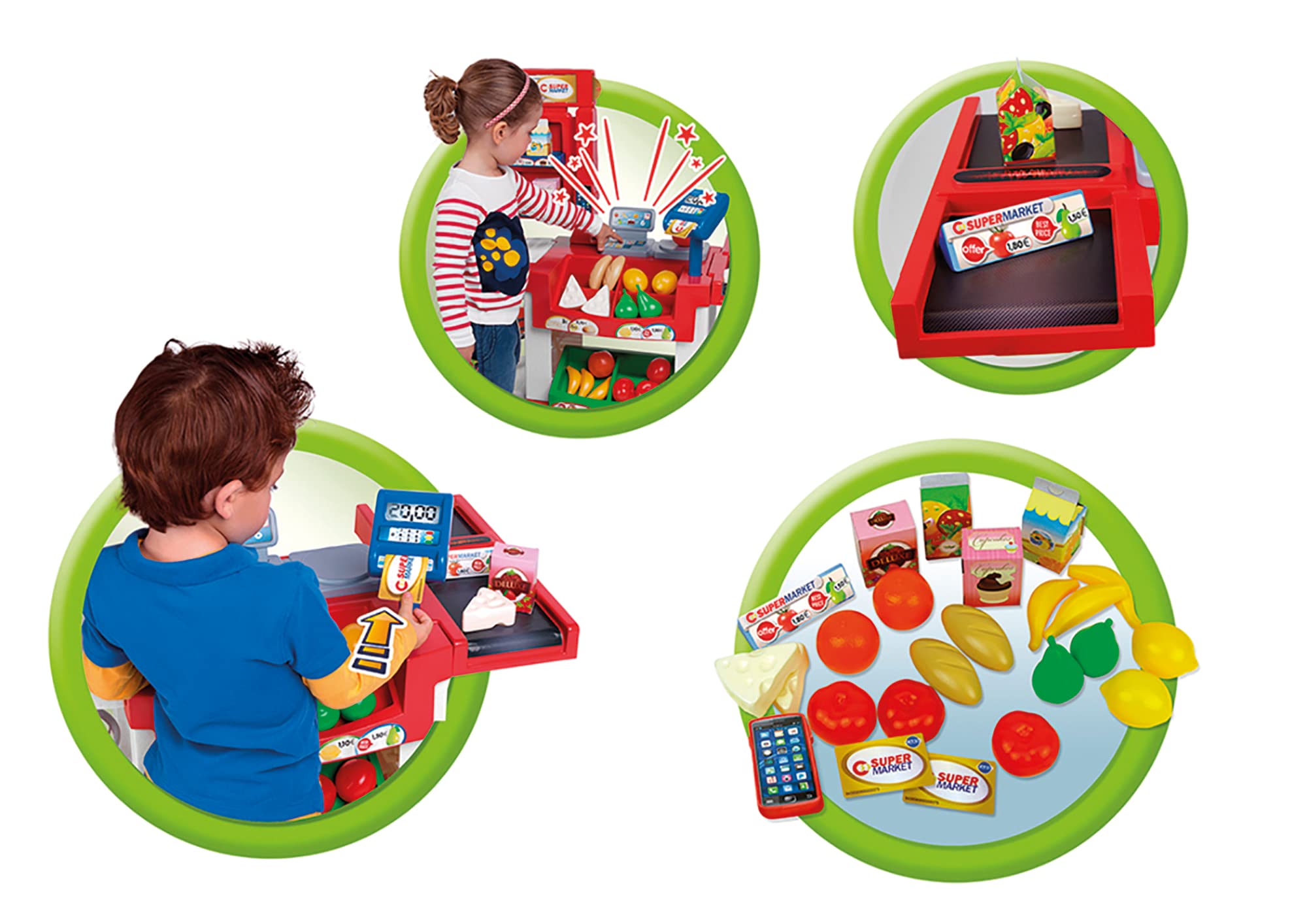 Chicos - Supermercado Express con 25 Accesorios | Tienda de Juguete con Sonidos y 25 Accesorios incluidos | para niños y niñas de a Partir de 3 años | Medidas: 79 x 40 x 61,5 cm (84109)