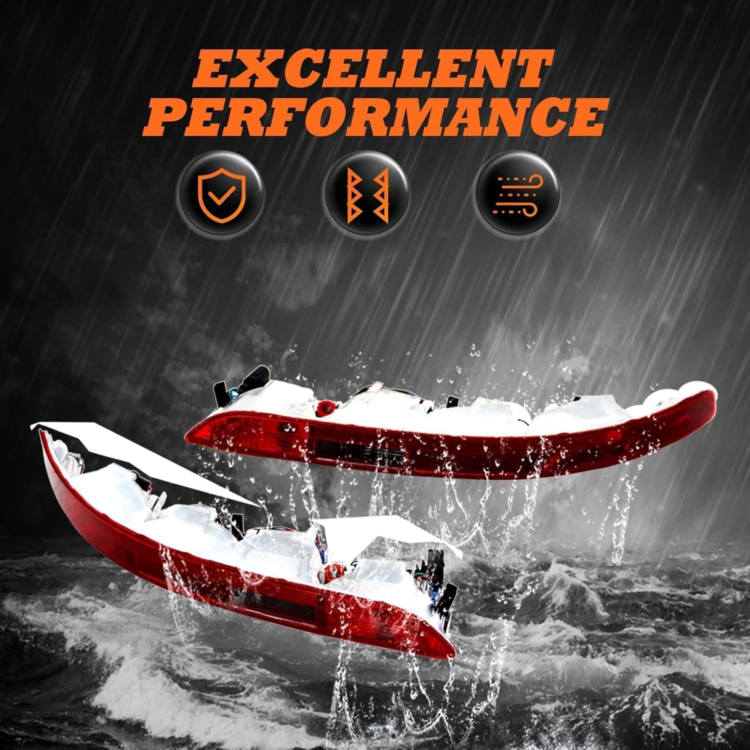 Rear Pair Bumper Lights w/Bulbs & Harness Compatible with Q5 2009-2016 Lower Rear Light Bumper Tail Lights 8R0945096B 8R0945095B - Image 4