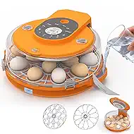 15 Egg Incubator with Side Water Refill, Auto Humidity Control, Automatic Egg Turner, Adjustable Temperature, Egg Candler, 2 Trays for Chicken, Duck, Quail & Goose Eggs