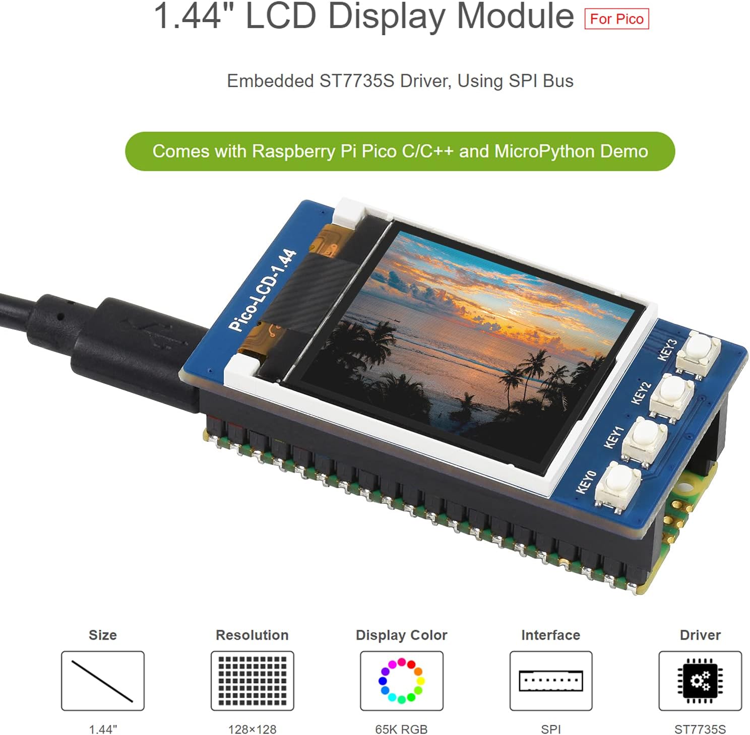 128 Color Screen TFT Display Module SPI 