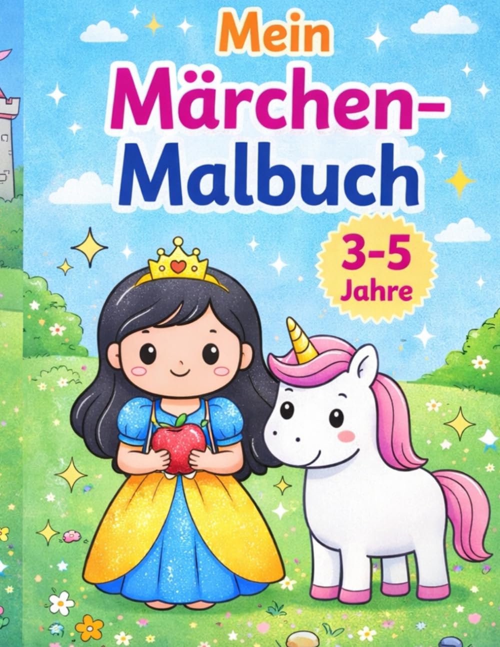 Mein Märchen Malbuch – Zauberhafte Ausmalbilder für Kinder von 3–5 Jahren: 35 einfache Motive mit Prinzessinnen, Einhorn, Ritter, Drachen & ... Bilder mit dicken Linien für kleine Künstler