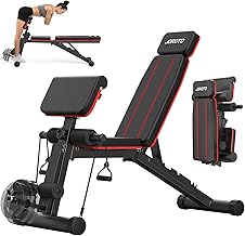 JOROTO Banco Musculación Ajustable, Banco de Musculación Plegable, 350KG de Carga, Banco de Musculación para Gimnasio en Casa, Entrenamiento de Cuerpo Entero, Silla Romana con Mancuernas
