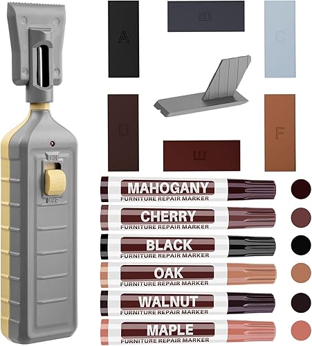 Miniatura 7 de XFCA Kit de reparación de pisos de madera, kit de reparación de laminado de vinilo de madera dura, kit de reparación manual de muebles de piso para