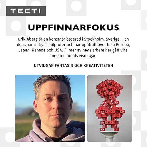 Miniatura 7 de TECTI Sistema de construcción cinética, juguete ecológico de creatividad atómica, consta de cubos interconectados en 3 dimensiones, se transforma en