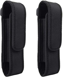 2 Pcs Flashlight Holster Pouch Holder Flash Light Belt Pouch Carry Case for 5