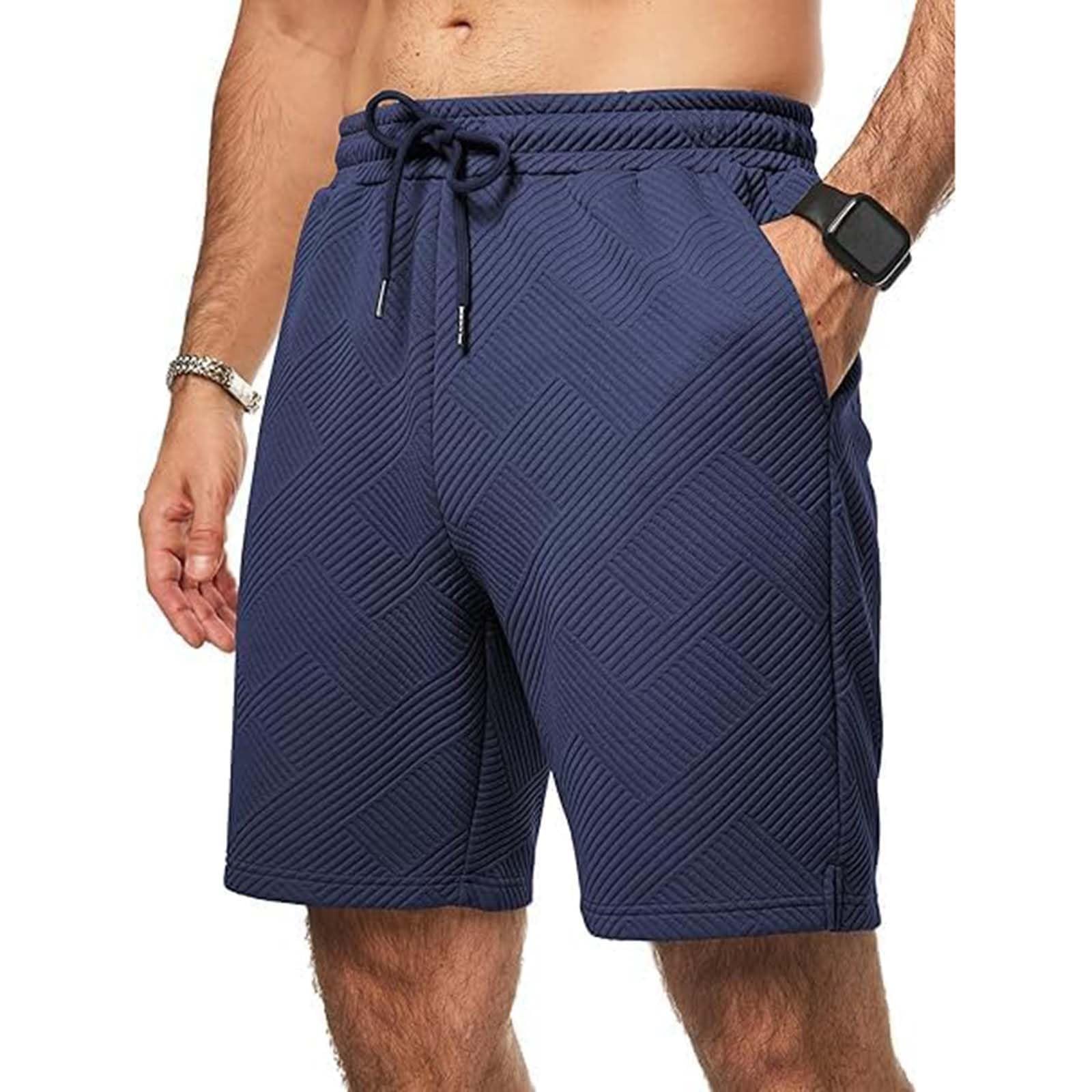 Short texturé homme grande taille confortable qui ne serre pas la taille