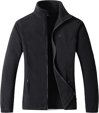 black fleece jacket with zip pockets