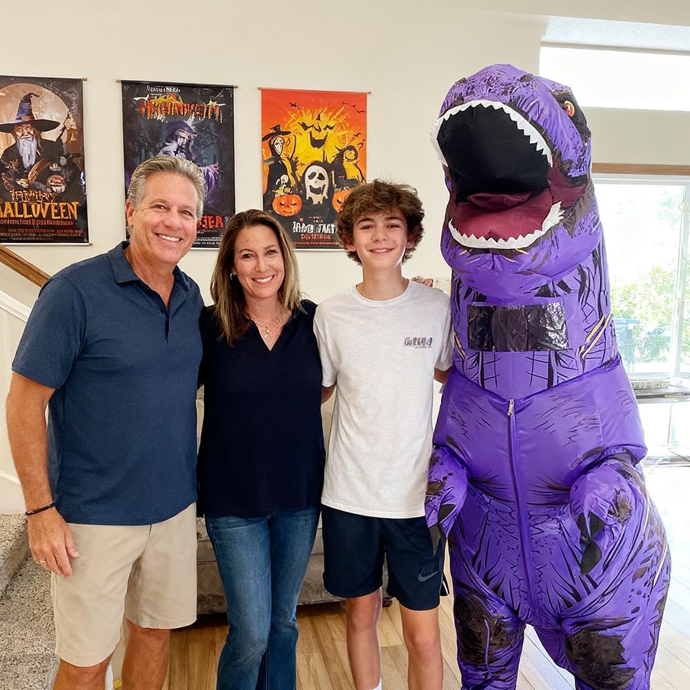 Inflatable Dinosaur Costume for Adults Blow up T-rex Costume Funny Party Dino Costume Fancy Halloween Costume Suit - Image 4