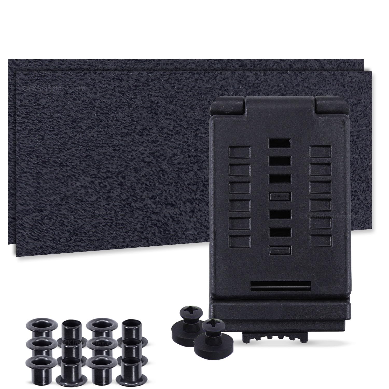 DIY Sheath Making Kit - 2-Piece Design - BOLTARON - P1 Texture - Black - DCL Combat Loop (Large) - (w/Mounting Hardware)