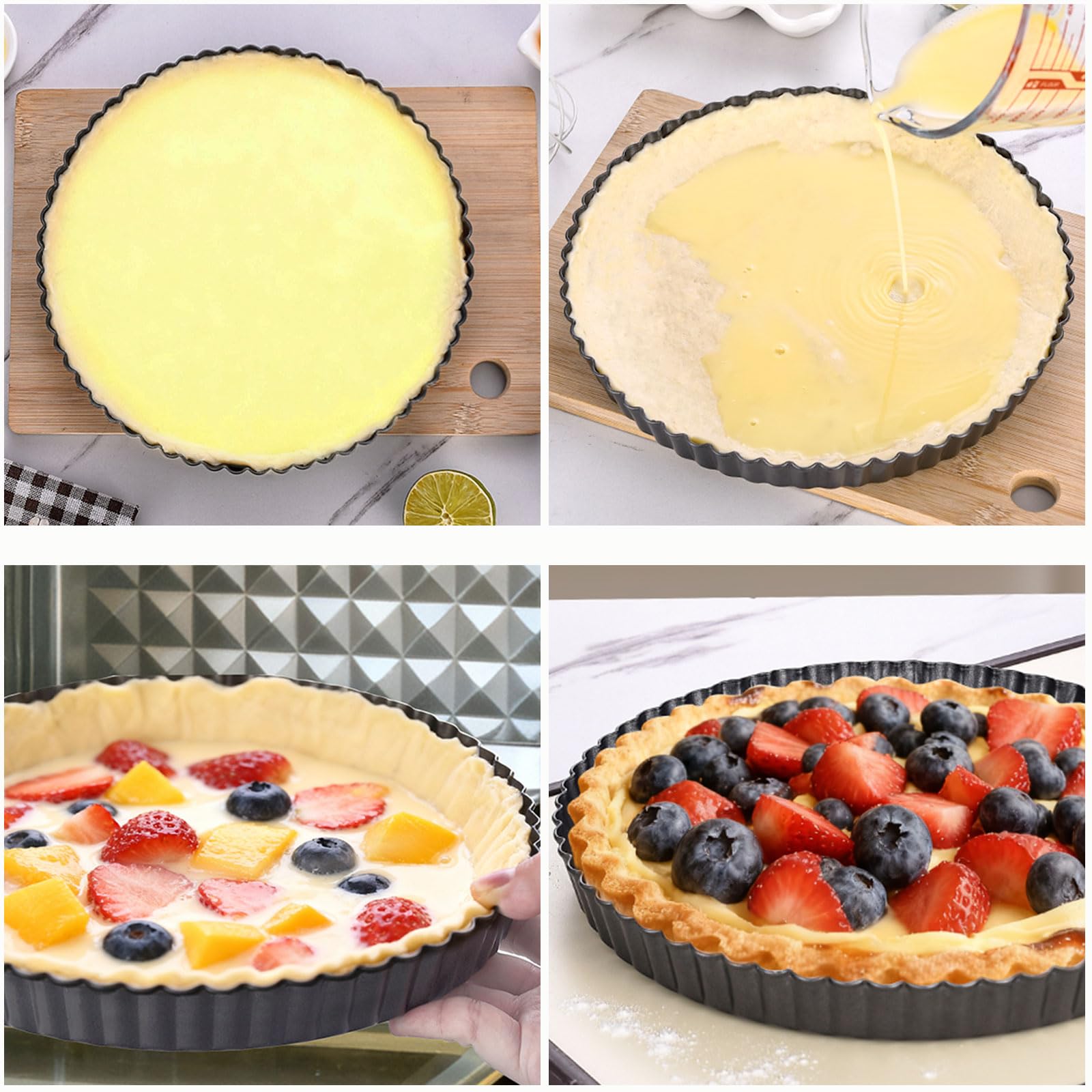 DATANYA 9 Inch Tart Pan - Non-Stick, Removable Bottom -8 DATANYA 9 Inch Tart Pan - Non-Stick, Removable Bottom -8