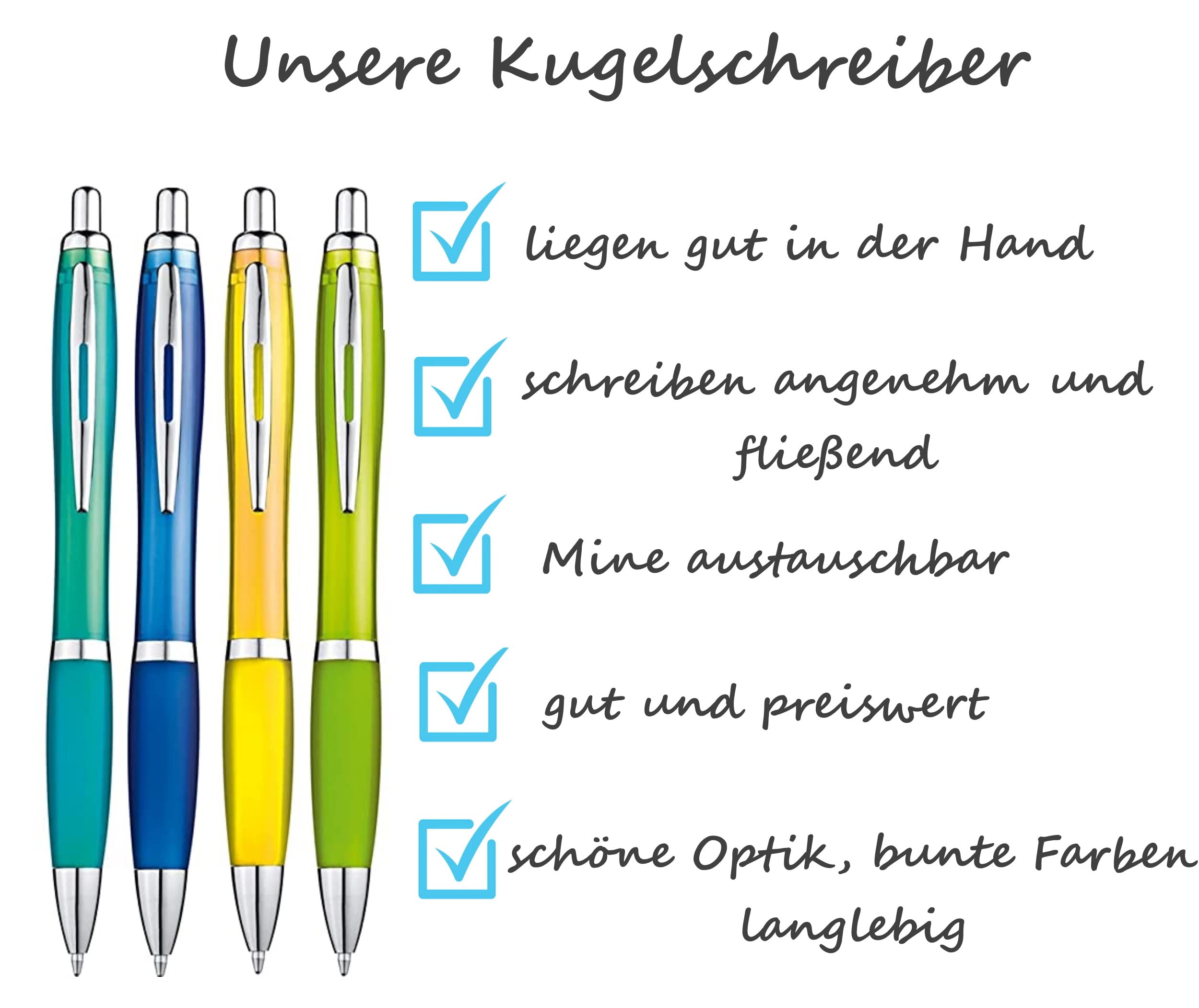 25x Grüne Kugelschreiber Mit Soft-Grip - Blaue Tinte, Ergonomisch Für Büro & Schule