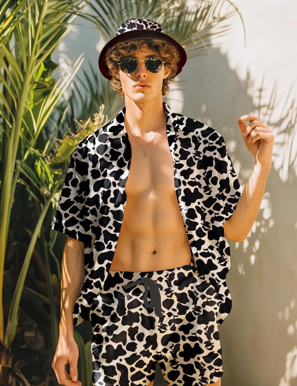 Men's Hawaiian Shirt and Short Set