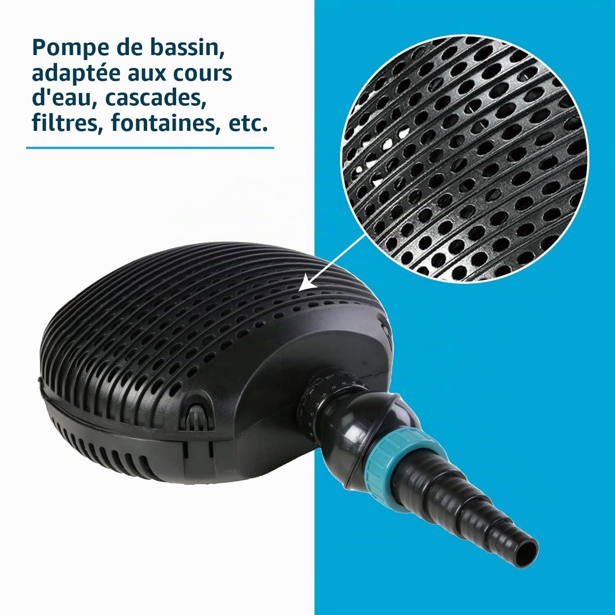 Aquaforte Pompe de Bassin EC-10000 10 m³/H 68W Noir