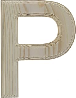 BestPysanky Unfinished Wooden Arial Font Letter P (6.25 Inches)