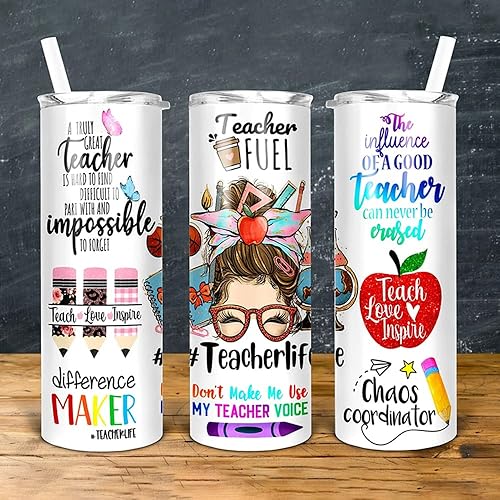 IZI POD Vaso delgado personalizado de 20 onzas vaso para profesores regalos de agradecimiento para profesores regalo para profesores regalos para