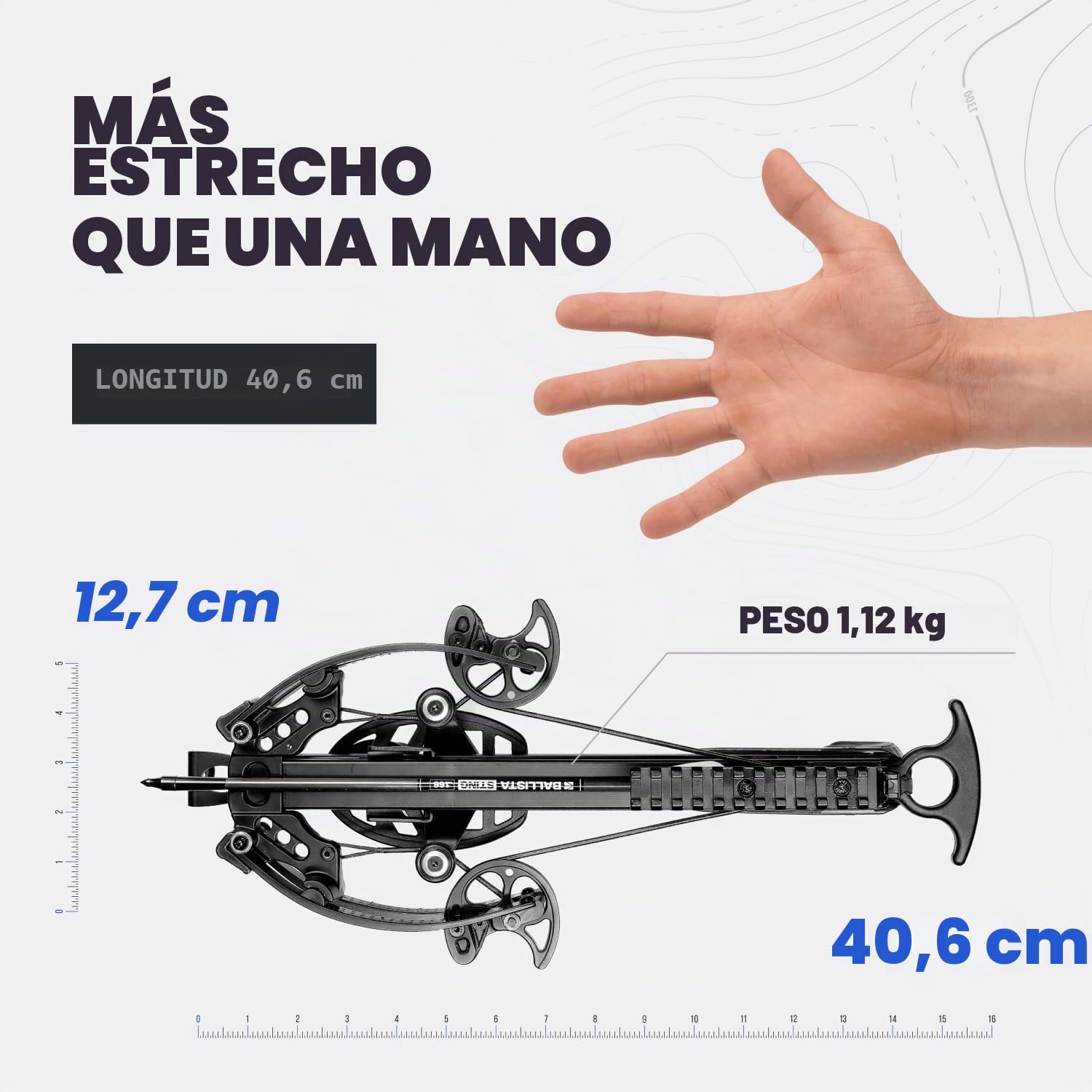 BALLISTA BAT Compound Mini Ballesta - Ballesta pequeña para caza, pesca y objetivo - 300 FPS, 130 libras, 2.5 libras