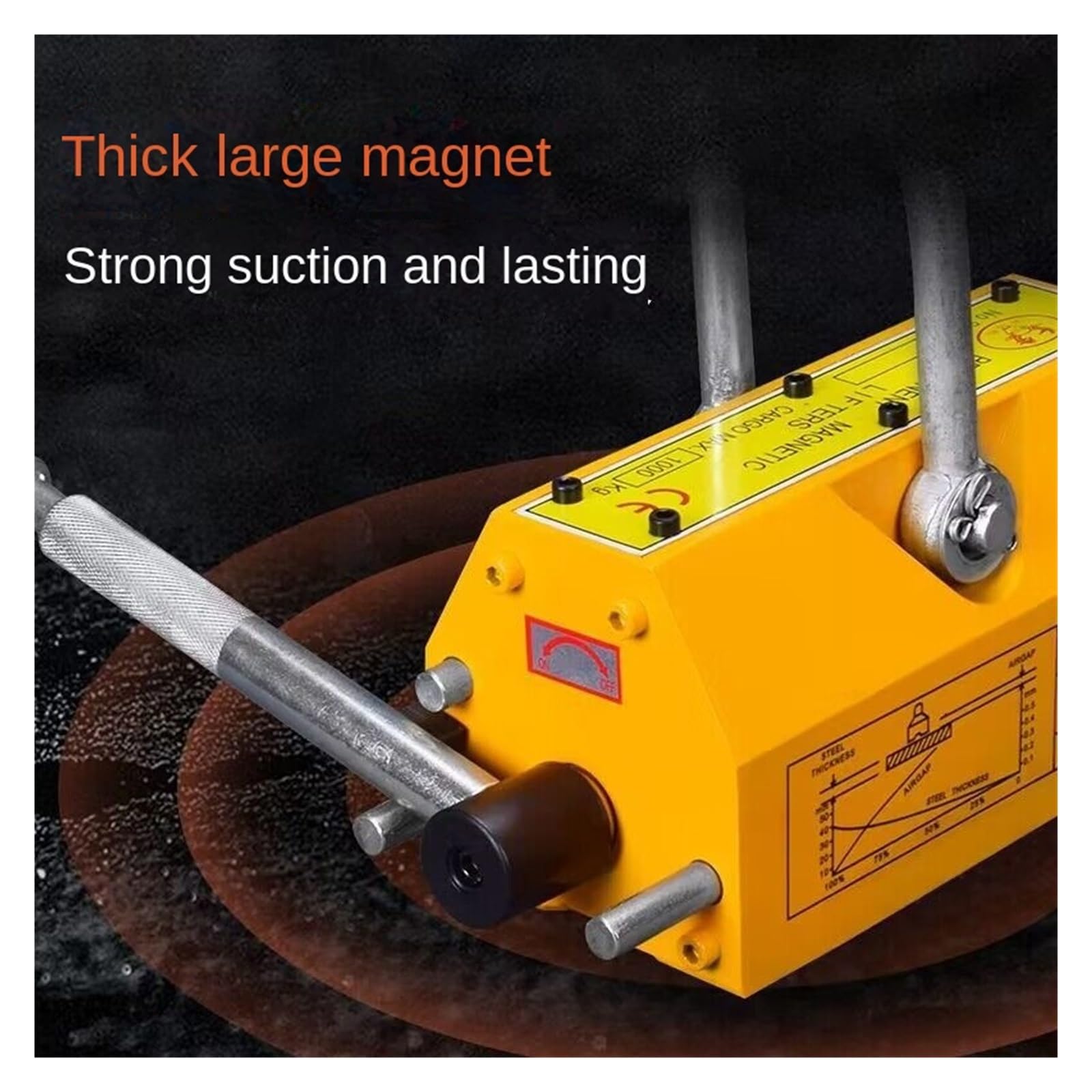 Magnete di sollevamento da 400 kg Sollevatore di aspirazione Forte gru magnetica Elettromagnete a ventosa a magnete permanente for risparmiare lavoro con alta efficienza