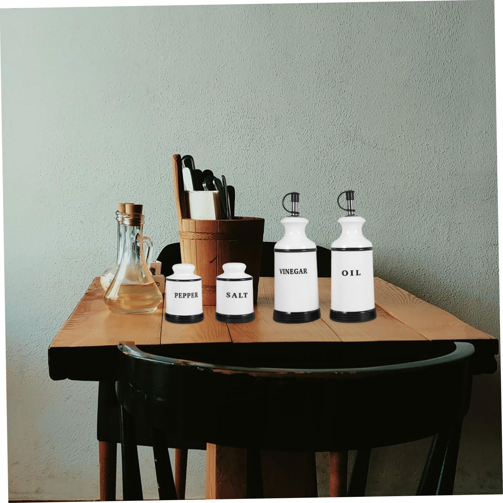 Alipis 4 Piezas Aceite Cerámicas para Cocina Multiusos para Vinagre Aceite y Especias Accesorios Decorativos para Cocinas Artísticas
