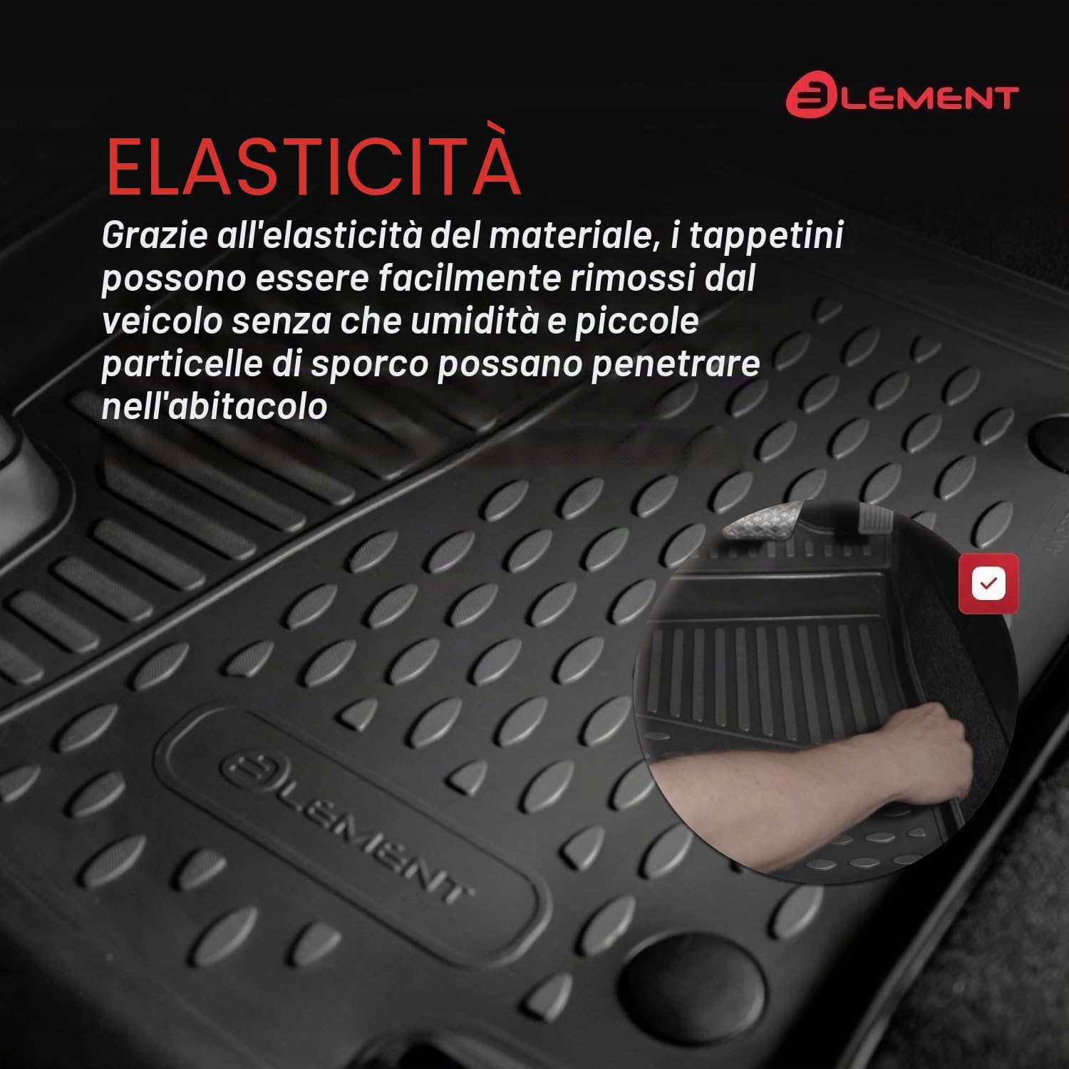 Element Set di tappetini in gomma 3D adatti per Ford Explorer EV, 2024 – oggi, 100% su misura, robusti tappetini universali per auto, tappetini in gomma per auto