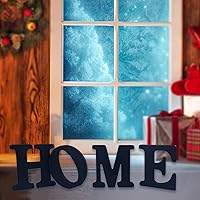 Vista 6 de AOCEAN Letras de madera de 6 pulgadas en negro, letra de madera sin terminar para letras decorativas de pared, letras en relieve, letrero de corte