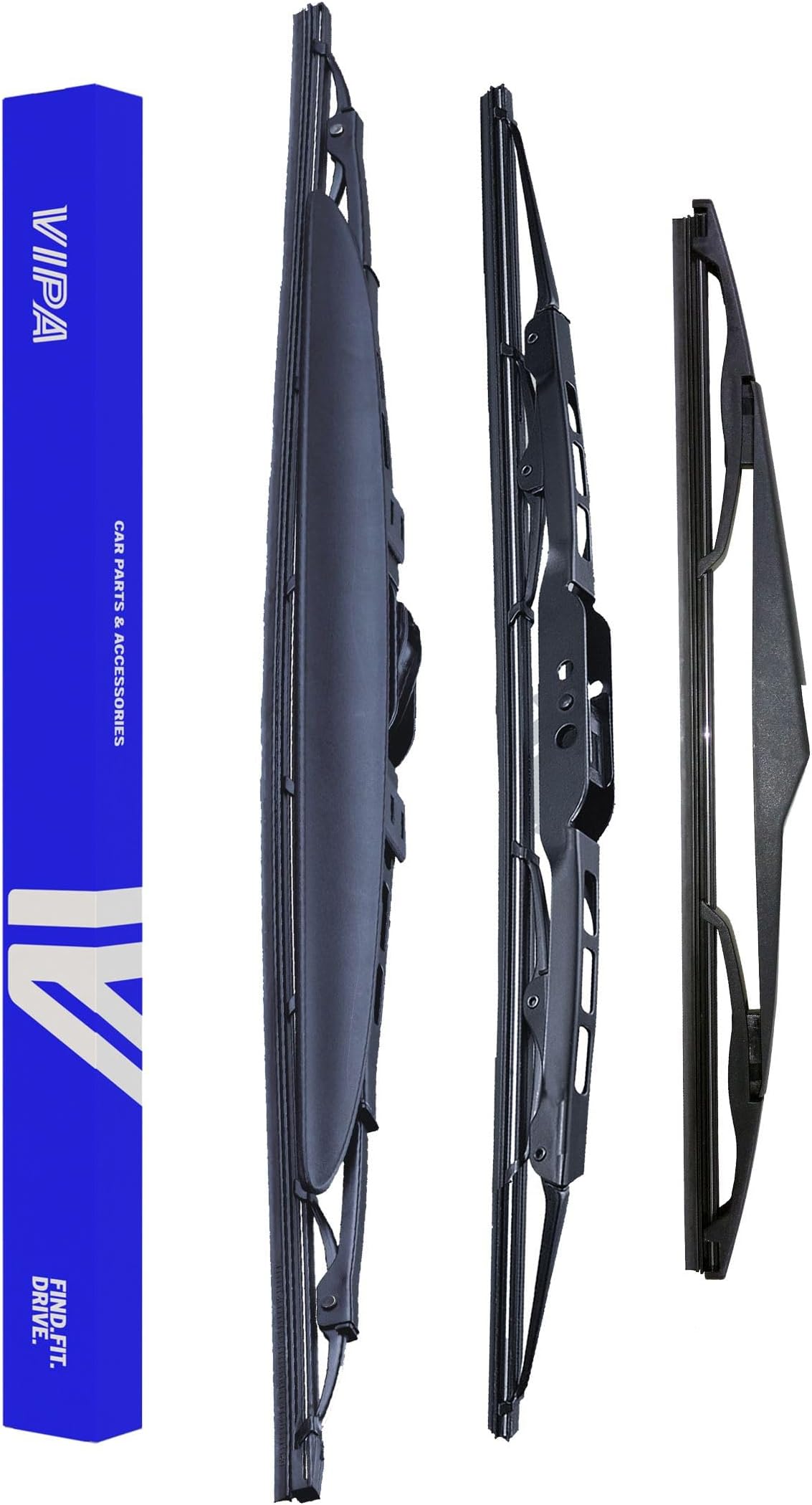 Vipa Car Parts Premium Wiper Blade Set | Fits: HYUNDAI i10 Hatchback (Dec 2007 to Dec 2013) | All-Weather Performance | Durable, Streak-Free Windshield Wipers | Easy Installation