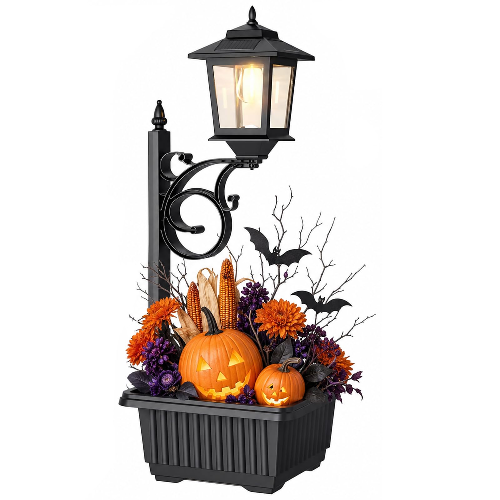 PASAMIC Solar Lamp Post with Planter
