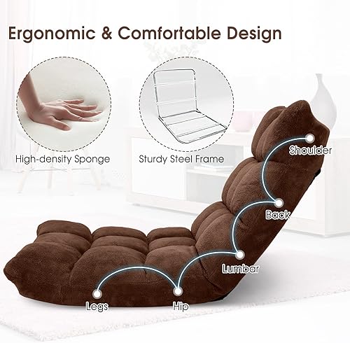 Miniatura 81 de Giantex - Sofá plegable que se convierte en cama, para videojuegos, descansar, sentarse, ajustable, reclinable Púrpura,Rosado,Negro