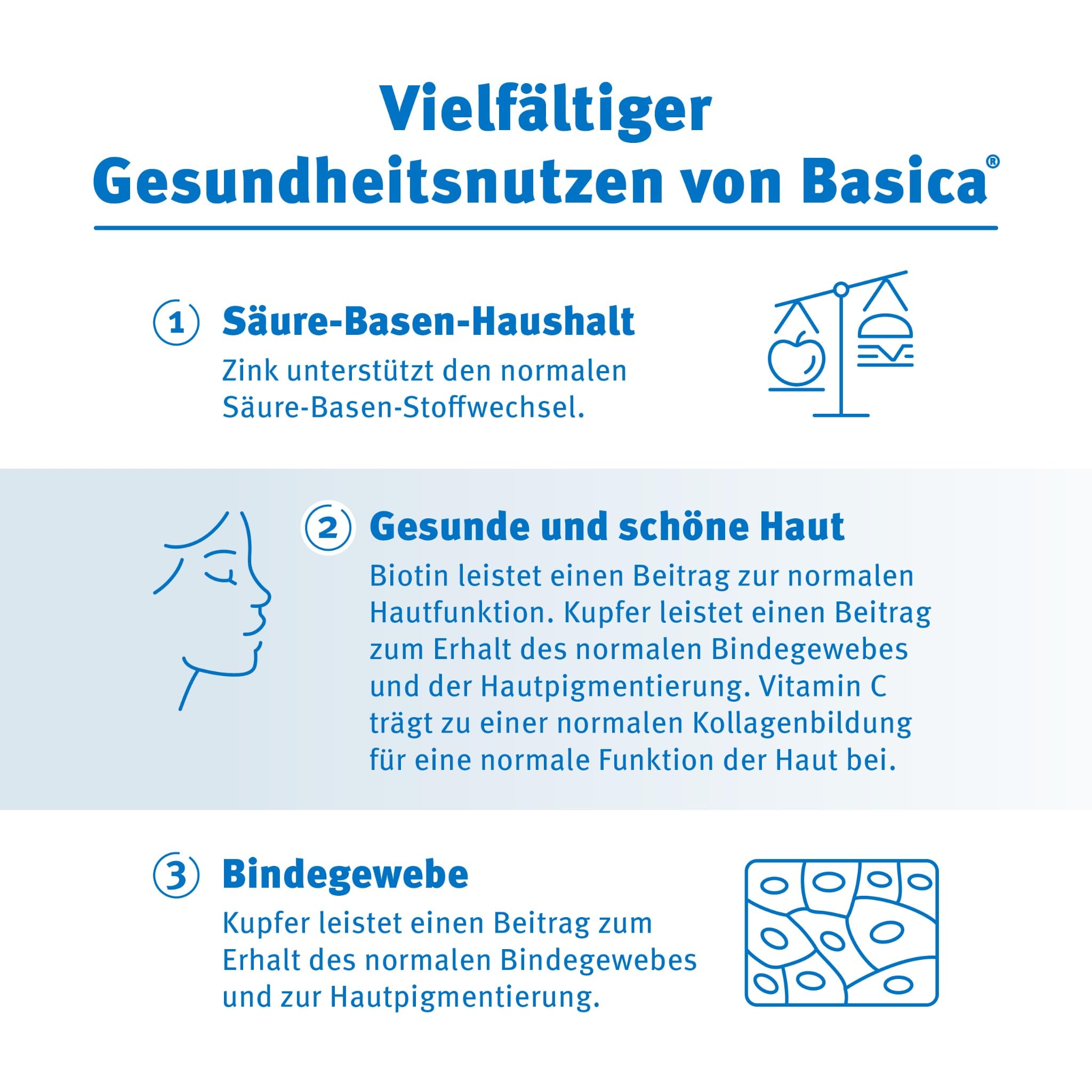 Basica® Haut Basenpulver im Doppelsachet | Säure-Basen-Balance & eine schöne, gesunde Haut von innen* | laktose- & glutenfrei & ohne Zucker | basische Mineralien und Spurenelemente | 30 Doppelsachets