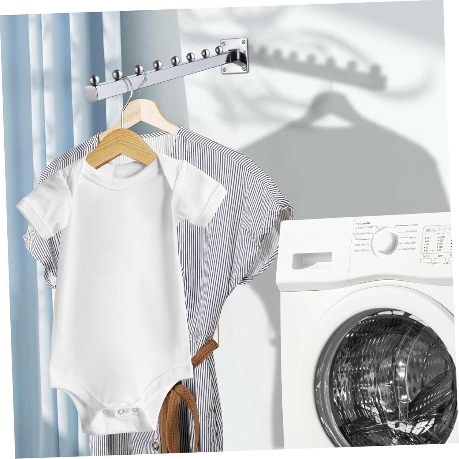 5pcs Elegant Square Shape Wall Hanger Wall Mounted Drying Rack Coat Hangers for Laundry Room Organization