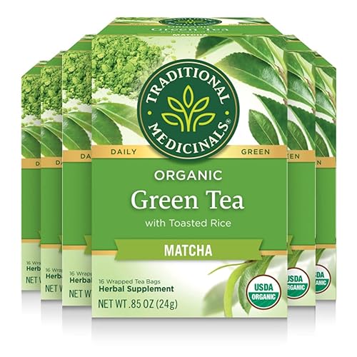 Traditional Medicinals Organic Green Tea With Toasted Rice Matcha 16 Count Pack of 6 Traditional Medicinals Organic Green Tea With Toasted Rice Matcha 16 Count Pack of 6