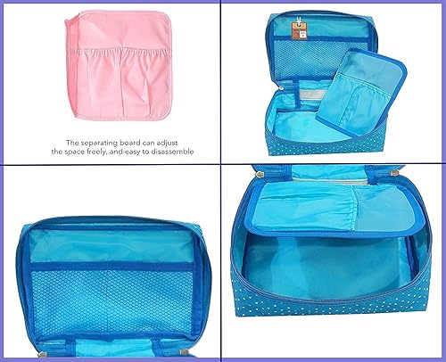 Miniatura 5 de atorakushon Estuche de viaje para maquillaje, organizador de cosméticos, bolsa de almacenamiento portátil para artistas, bolsa con cremallera con