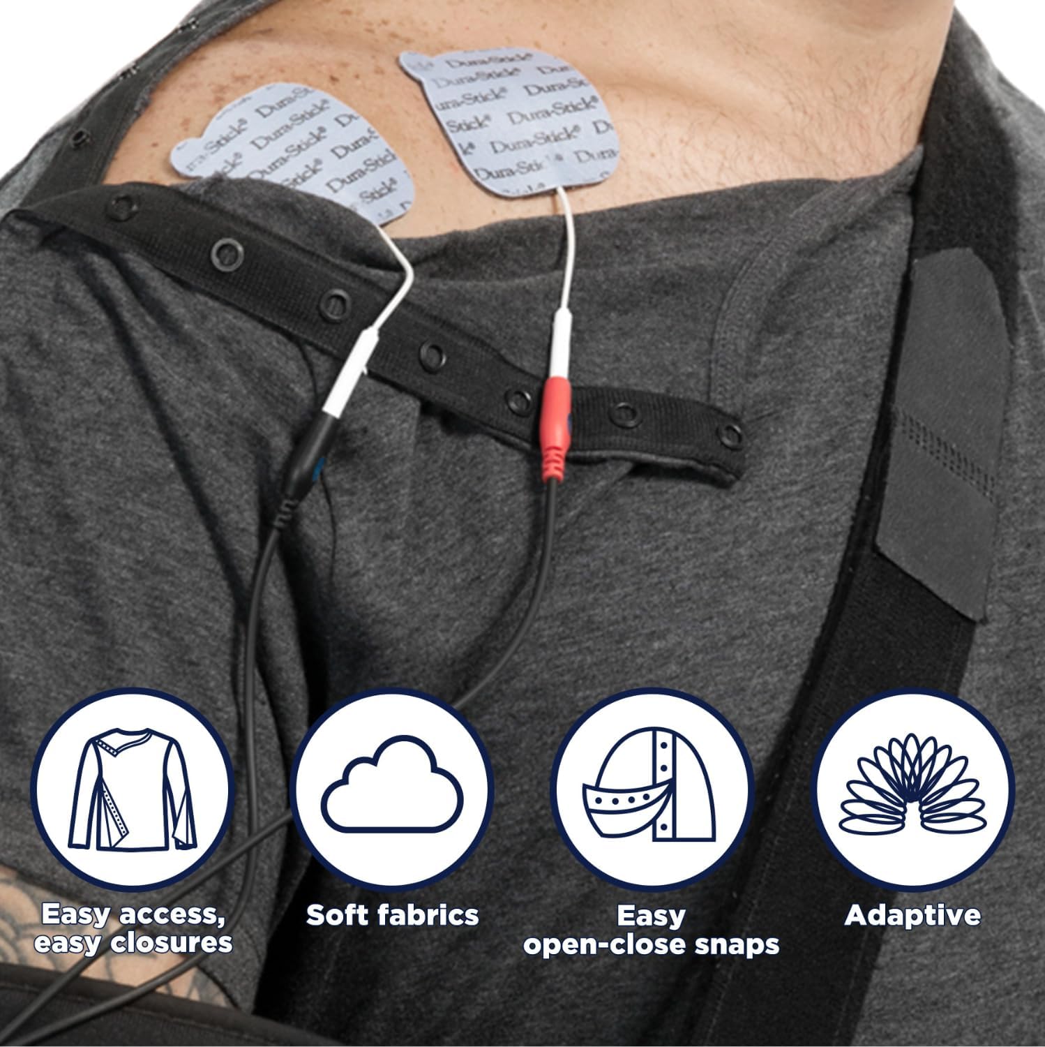 MAI Shoulder Surgery Shirts for Women - Soft Fabric Tear Away Shirt with Premium Snap, Chemo Shirts for Port Access