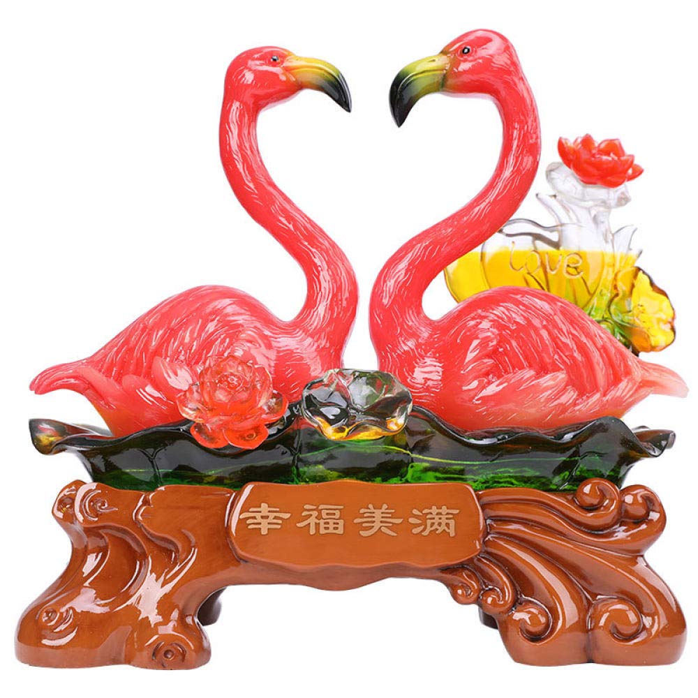 Statue flamant rose mignon objet décoration salon design