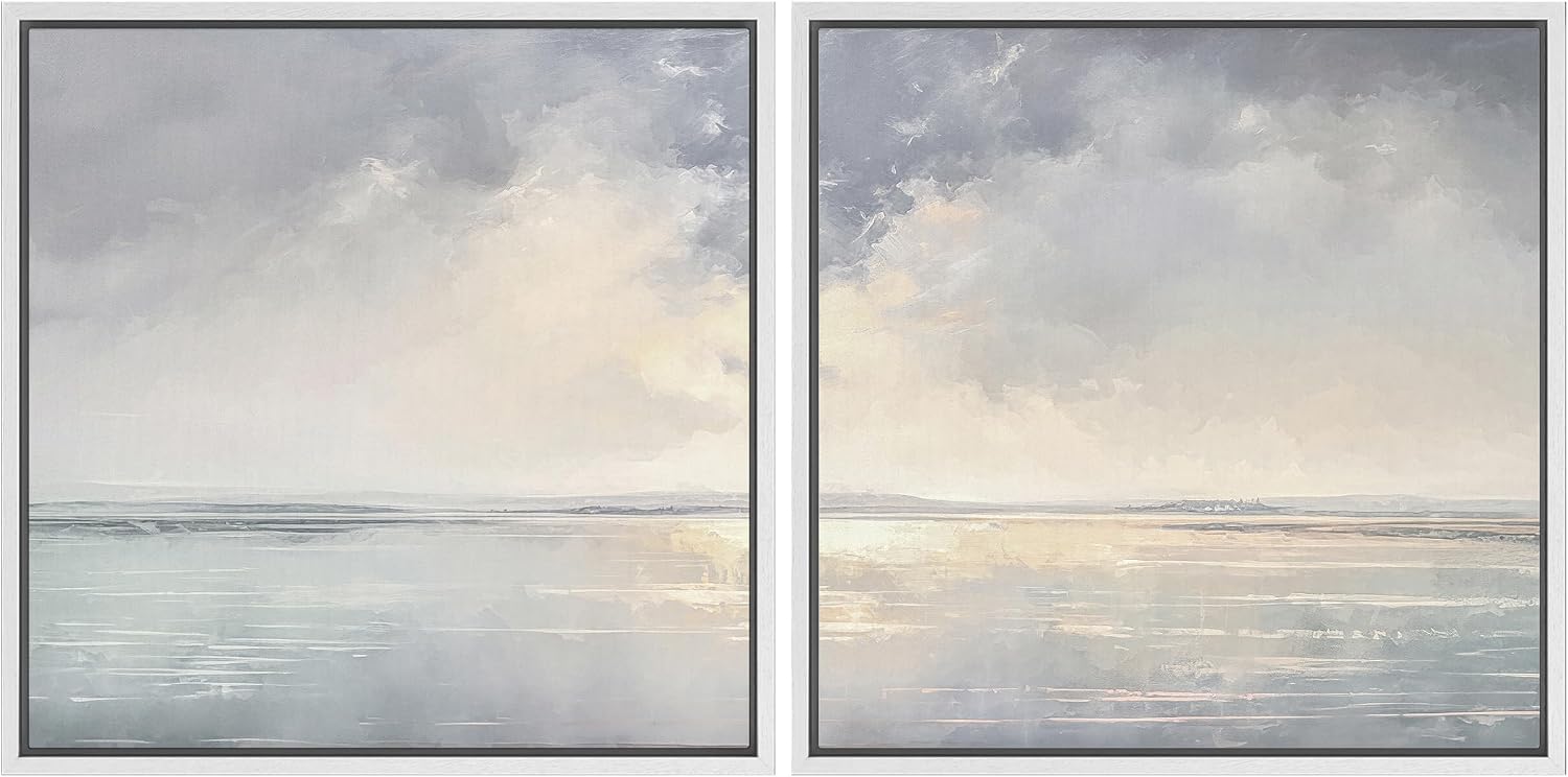 Amazon.com: SIGNFORD Framed Canvas Print Wall Art Set Pastel Sunrise ...