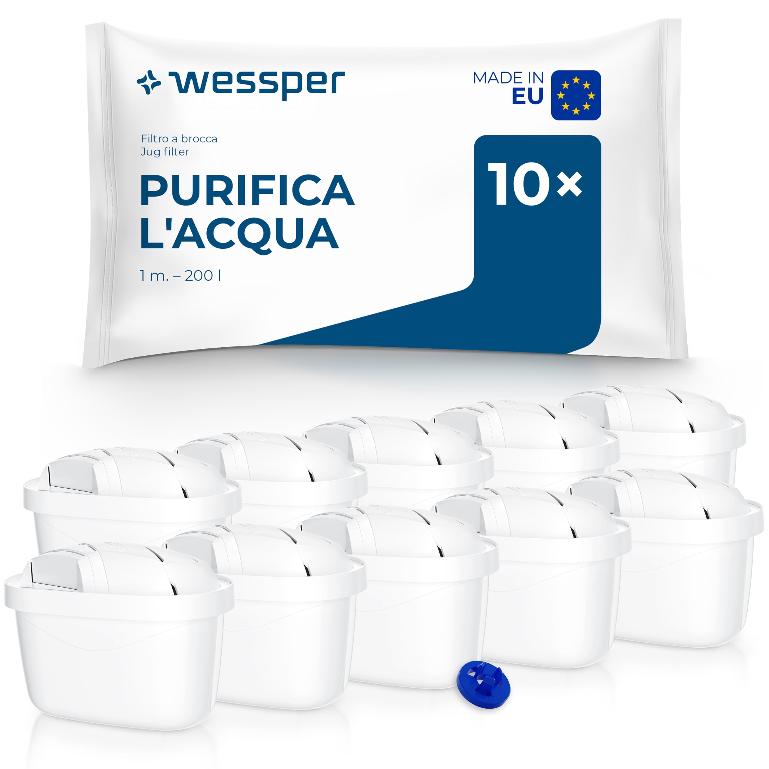 Wessper Cartucce Filtrante, Aggiuntivo PIN con la Brita Caraffa – 10 pezzi
